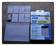 SECTIONING A SHEET OF SANDPAPER
